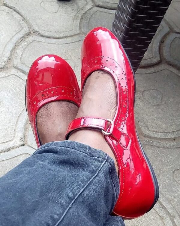 Girl's Red MaryJane Shoes (Mirror Face)