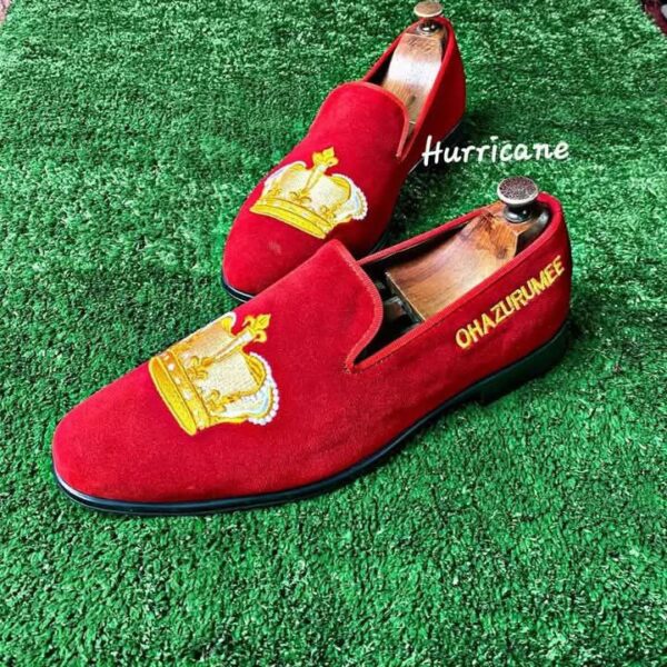 Custom-made Red Suede Royal Shoes